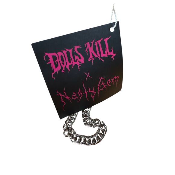 Ying and yang goth grunge spiked white faux leather mini backpack - Picture 3 of 6